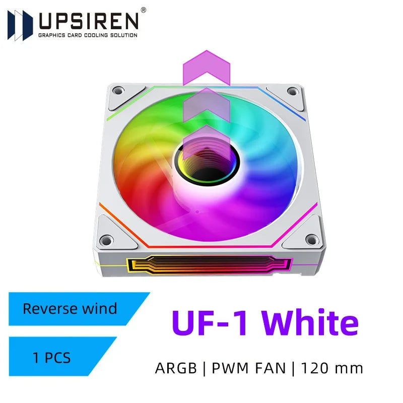 UPSIREN UF-1 PRISM 4 PRO Computer Chassis Fan 12cm ARGB 4 Pin PWM Quiet Cooling Fan 12V Large Air Volume 45.2CFM/600-1500RPM…