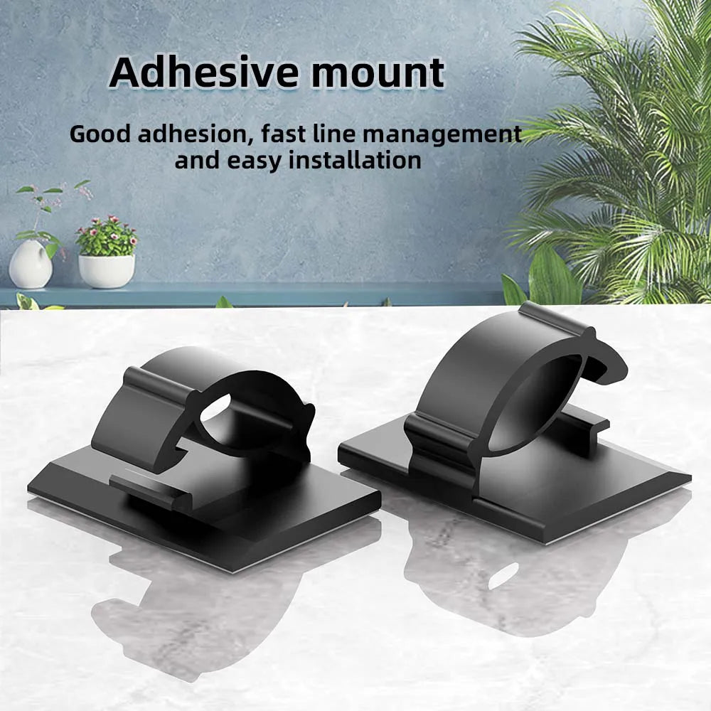 30pcs Cable Organizer Clips Cord Holder Desktop Workstation Wire Manager USB Charging Data Line Bobbin Winder Cable Manageme…