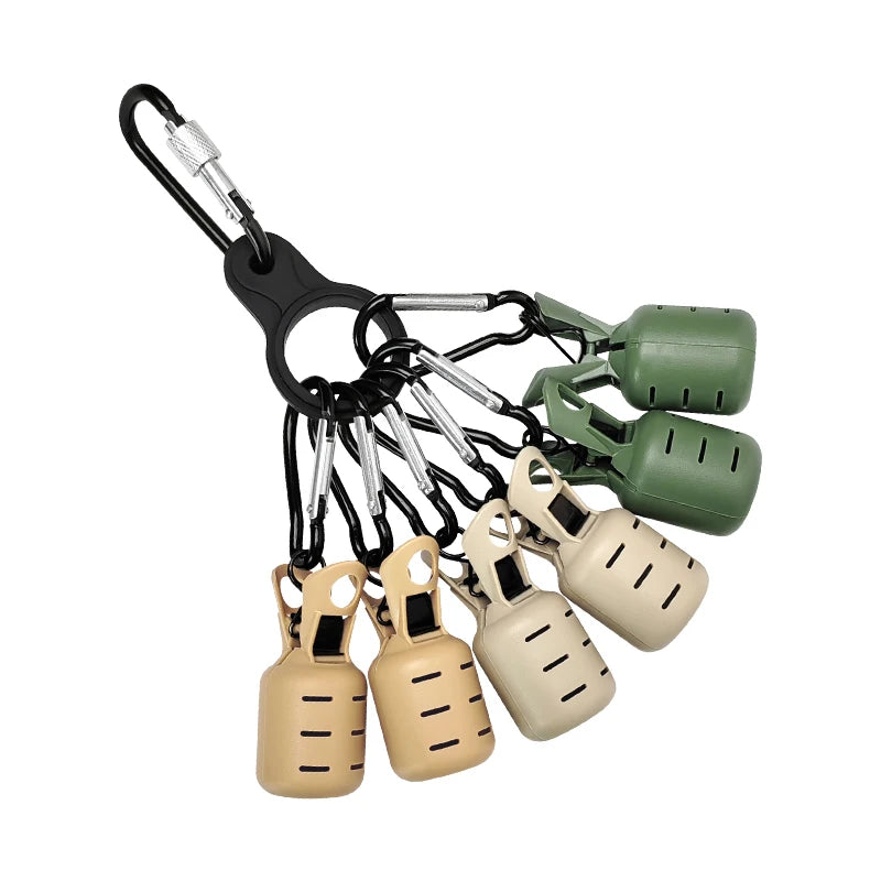 New Squid Jig Bait Protector Kit 6pcs Webfoot Octopus Egi Hooks Cover Cuttlefish Umbrella Lure Cap with Carabiner Fishing Ta…
