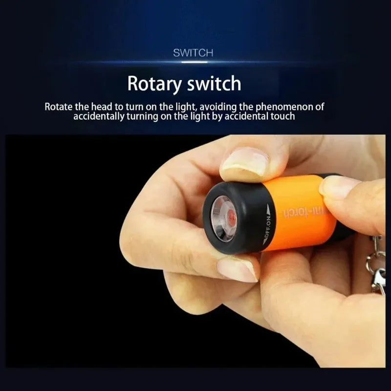 Pocket Keychain Flashlight Waterproof Outdoor Hiking Camping Mini FlashlightUSB Rechargeable LED Multifunctional Strong Ligh…