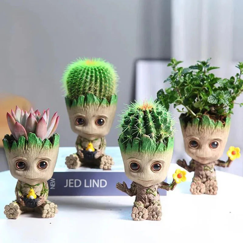 Home Decoration Crafts Miniature Model Office Desktop Display Cartoon Groot Figurines Handicrafts Decor Tree Man Ornament 5C…