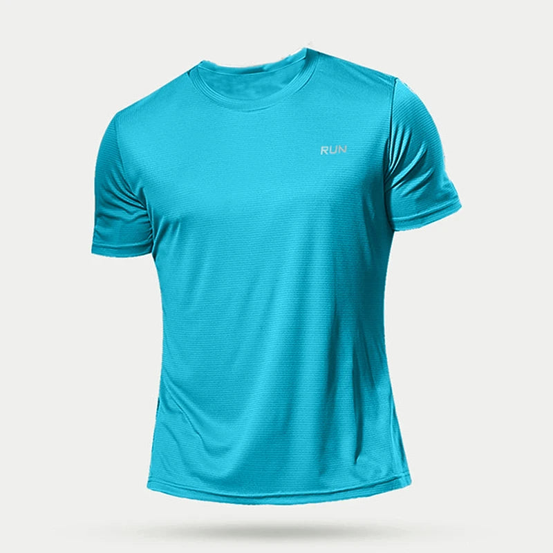 Summer Mens Quick Dry Running Bodybuilding Shirts Sport Gym t Shirt Men Short Sleeve Fitness Tops Oversized t-Shirt Jersey -…