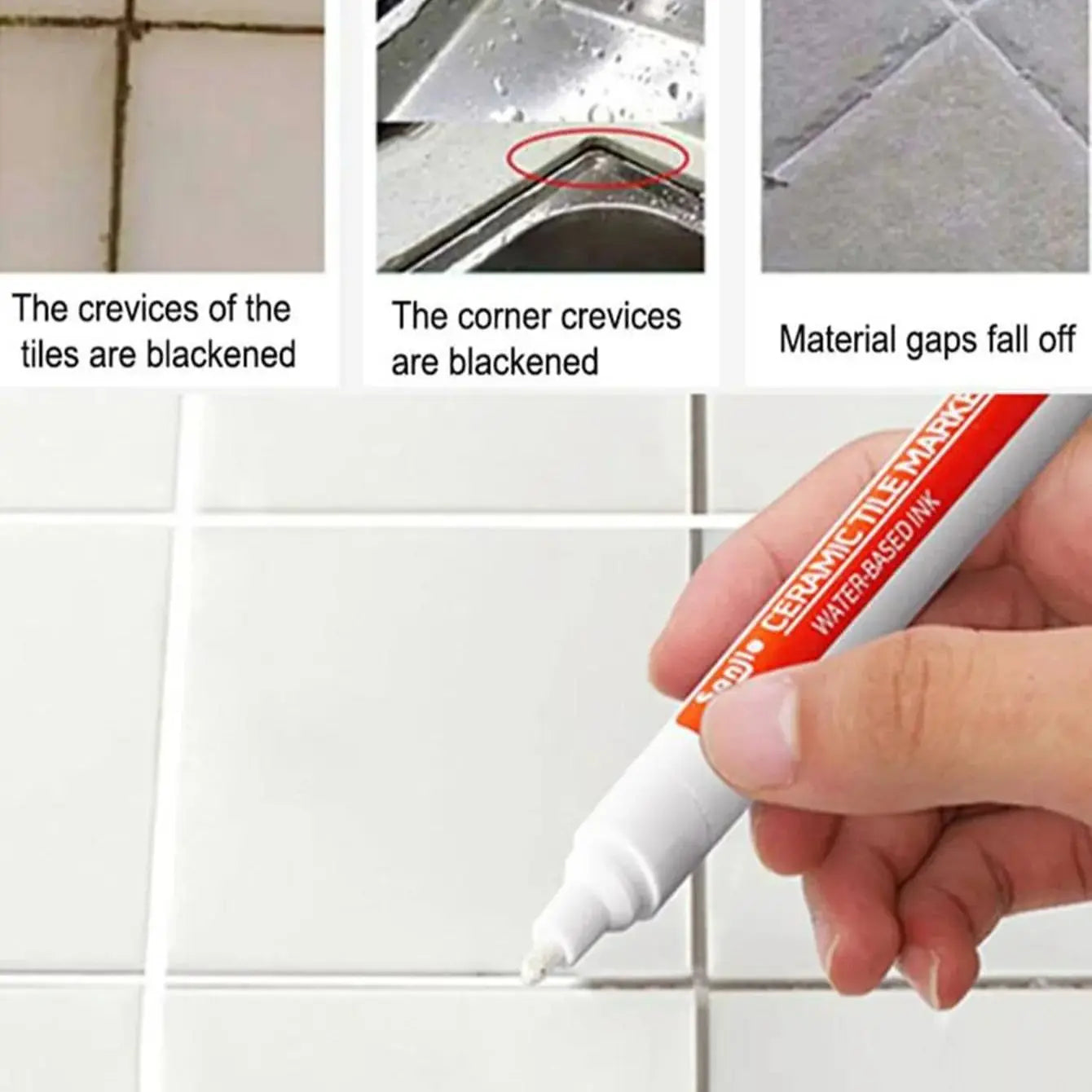 1/5/10/30PC Ceramic tile bathroom wall floor tile gap color repair anti-mildew waterproof whiteboard color repair pen - imag…