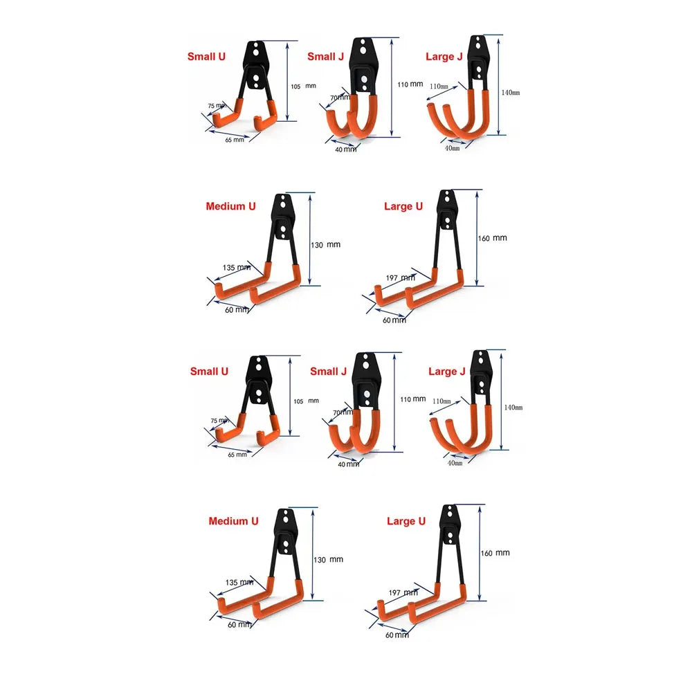 Heavy Duty Metal Hook Garage Organizer Wall Mount Bicycle Hanger Hooks Wall Mount Anti-slip Storage Hook For Ladders Garden…