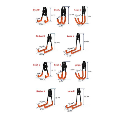 Heavy Duty Metal Hook Garage Organizer Wall Mount Bicycle Hanger Hooks Wall Mount Anti-slip Storage Hook For Ladders Garden…