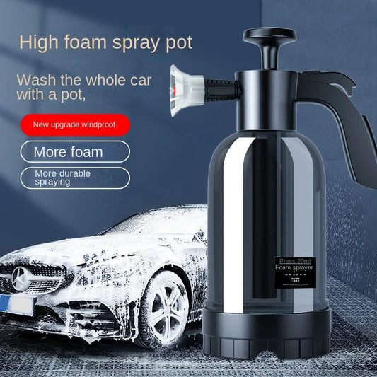 2L Hand Pump Foam Sprayer with 3 Types of Nozzle Hand Pneumatic Foam Cannon Snow Foam Car Wash Spray Bottle Car Window Clean…