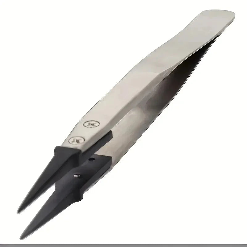 ESD-Safe Precision Tweezers, Anti-Static Tips with Heavy-Duty Metal for Electronics & Jewelry Repair. - image 4