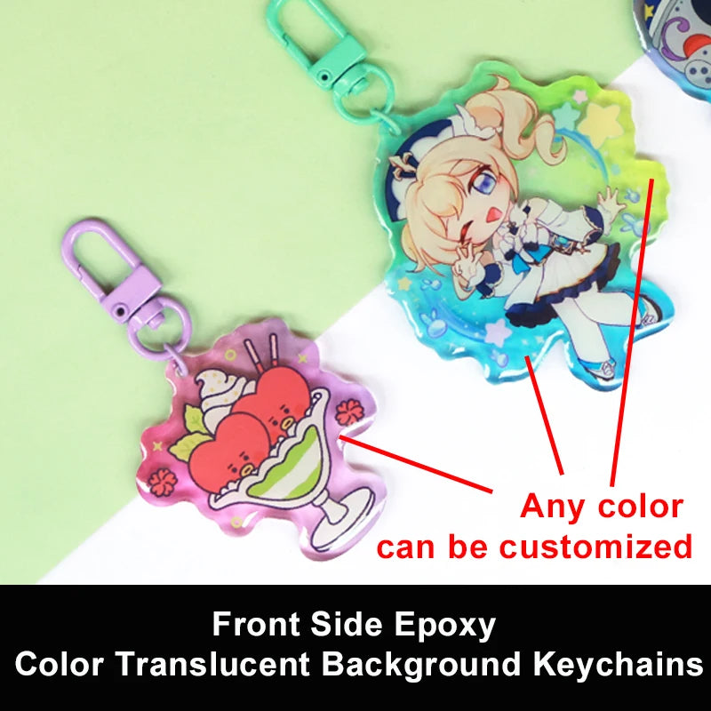 Personalized Keychains Designer Custom Cartoon Llavero Key Chain Photo Customized Anime Charms Hologram Clear Acrylic Key Ri…