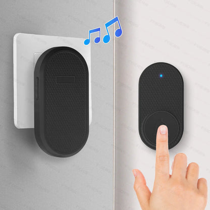 Fuers Wireless Doorbell Waterproof Welcome Chime Home Door Bell Intelligent 32 Songs Smart Melodies Alarm With Battery - ima…