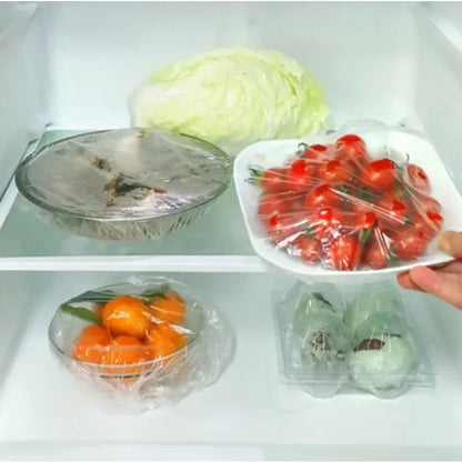 Disposable Food Cover Saran Wrap Bowel Cover Food Grade Fresh-keeping Plastic Bag Kitchen Storage Accessories Elastic Bowl C…