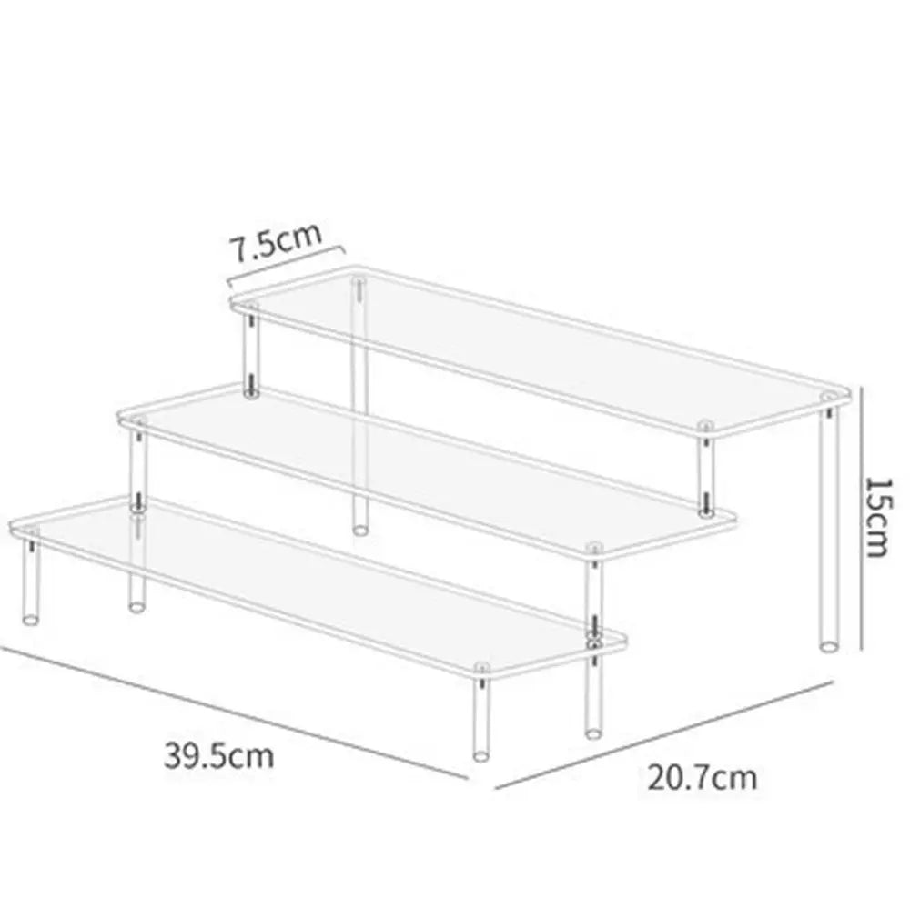 1-4 Tier Acrylic Display Stand Durable Display Rack For Cupcake Perfume Doll Transparent Trapezoidal Blind Box Storage Shelf…