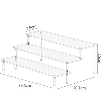1-4 Tier Acrylic Display Stand Durable Display Rack For Cupcake Perfume Doll Transparent Trapezoidal Blind Box Storage Shelf…