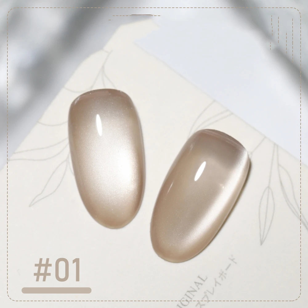 5g/Bottle White Moonlight Nail Cat's Eye Gel Magnetic Satin Gel Polish 9-Colors Soak Off Glitter Phototherapy Manicure Varni…