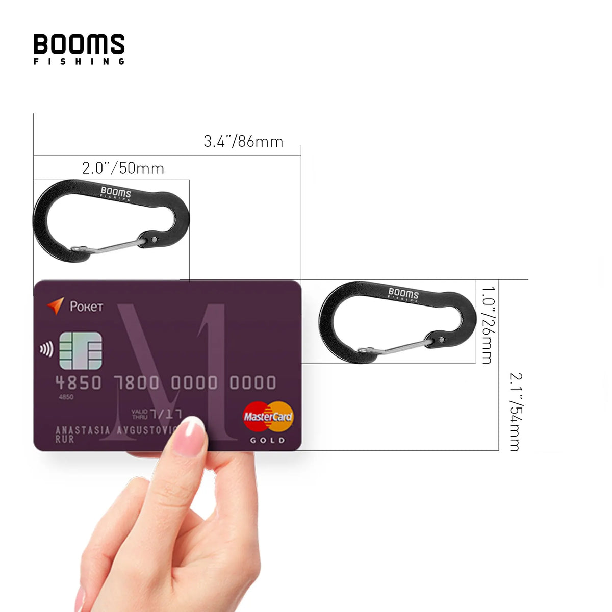 Booms Fishing CC1 6Pcs Aluminum Alloy Carabiner Keychain Outdoor Camping Climbing Snap Clip Lock Buckle Hook Fishing Accesso…