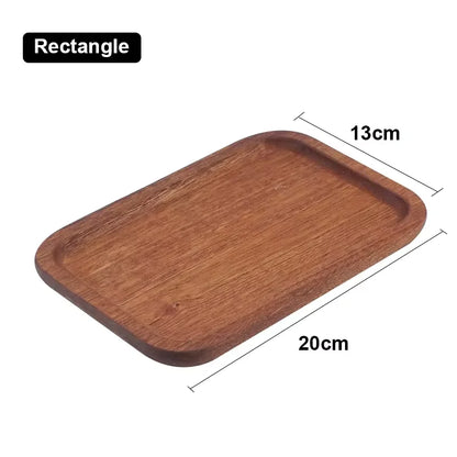 Walnut Wooden Tray Ins Wind Small Wooden Plate Japanese Rectangular Dinner Plate Cake Bread Coffee Tea Solid Wood Plate Tray…