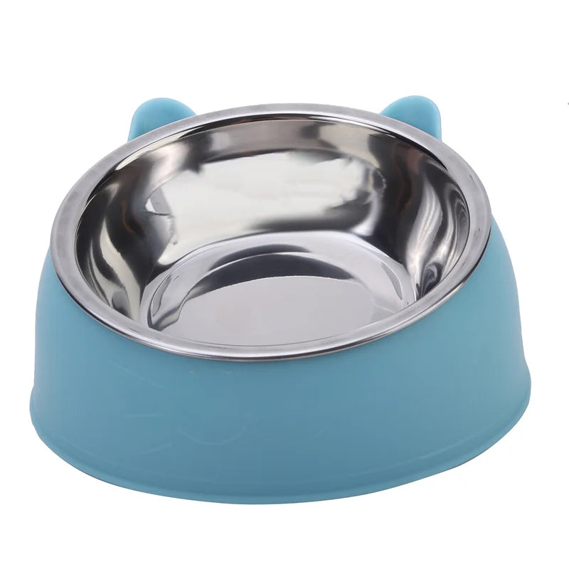 1/2/5pcs Cat Bowl Creative Inclined Kitten Puppy Food Feeding Bowls Stainless Steel Cats Drinking Feeder Pet Dogs Cats Feede…