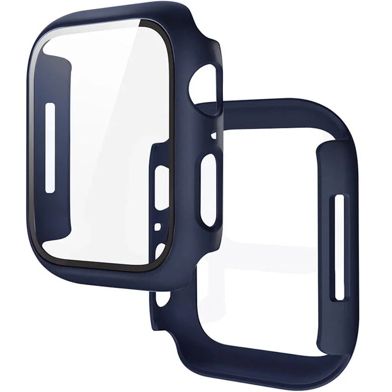 Tempered Glass+Cover For Apple Watch 11 10 9 8 7 46mm 42mm PC Bumper Screen Protector Case iWatch Series 7 6 5 4 SE3 44 40 4…
