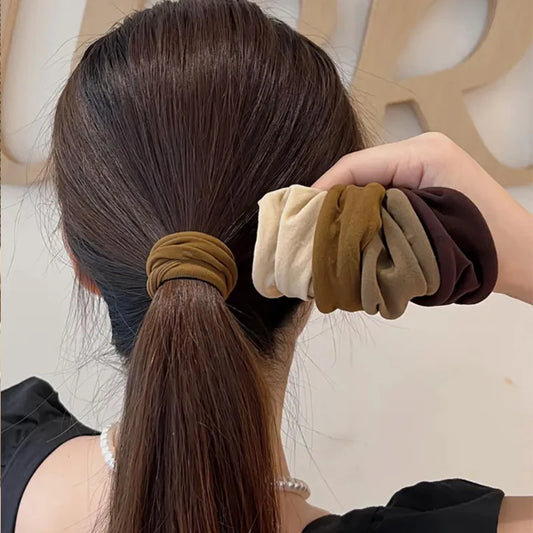 4 Set Solid Widen Thicken Hair Band Ropes Women Ponytail Holder Hair Tie Scrunchies Rubber Bands Korea Fashion Hair Accessor…