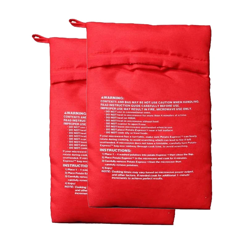 Microwave Potato Bag Reusable Express Microwave Potato Cooker Bag Baked Potato Cooker Perfect Potatoes 4 Minutes Red Baked P…