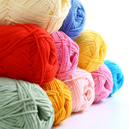 40-50g/Set 4ply Milk Cotton(80%) Knitting Yarn Needlework Dyed Lanas For Crochet Craft Sweater Hat Dolls At Low Price - imag…