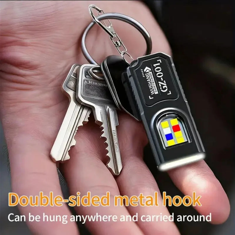 Powerful Mini COB LED Keychain Flashlight USB C Rechargeable Hanging Work Light Waterproof Keyring Camping Walking Pocket La…