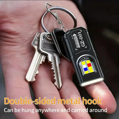Powerful Mini COB LED Keychain Flashlight USB C Rechargeable Hanging Work Light Waterproof Keyring Camping Walking Pocket La…