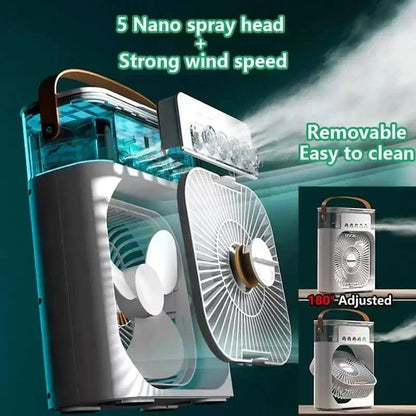 New 3 In 1 Fan AIr Conditioner Household Mini Air Cooler LED Night Light Portable Humidifier Air Adjustment Fan Office Home…