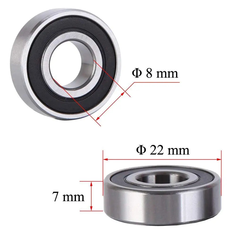 10Pcs 608 ZZ 608RS Ball Bearings 608ZZ Metal Double Shielded Miniature Deep Groove Skateboard Ball Bearings 8mm X 22mm X 7mm…
