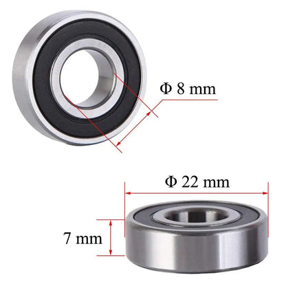 10Pcs 608 ZZ 608RS Ball Bearings 608ZZ Metal Double Shielded Miniature Deep Groove Skateboard Ball Bearings 8mm X 22mm X 7mm…