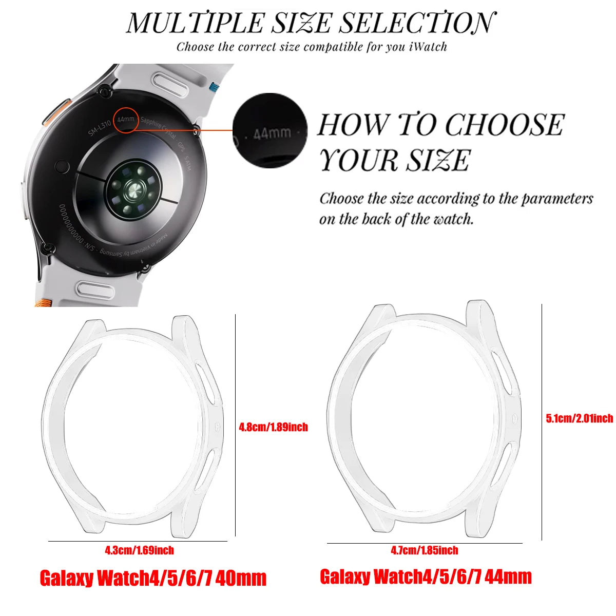 Soft TPU Watch Case for Samsung Galaxy Watch 4 5 6 7 40mm 44mm Protective Cover Shockproof Anti-Scratch Full Protective - im…