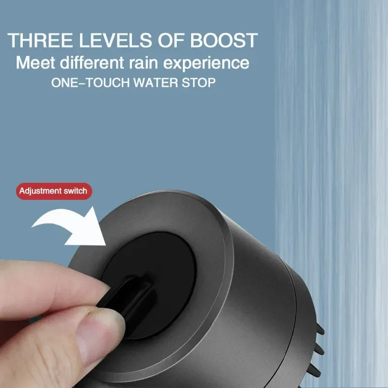 High Pressurized Filter Shower Head 3-mode Adjustable Spray with Massage Brush Rain Faucet Bathroom Accessories - image 6