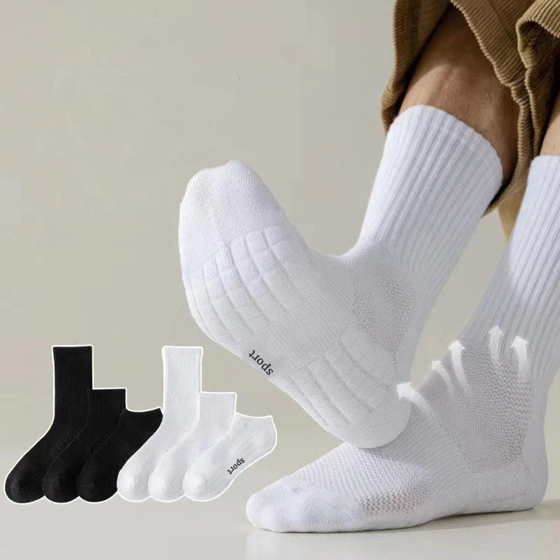 Men's Thick Bottom Sweat Absorbing and Breathable Sports Socks with Bottom Cushion for Running Professional Sports Men's Soc…