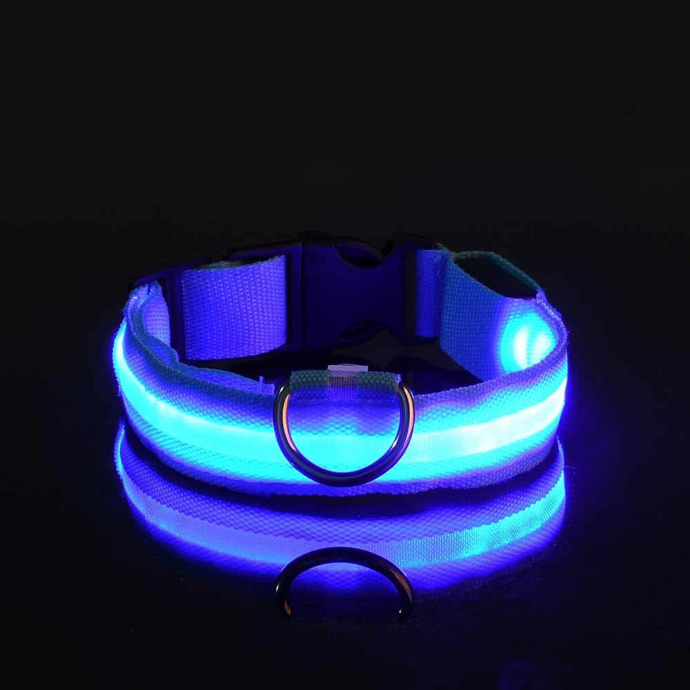 Nylon LED Night Safety Flashing Glow In The Dark Dog Leash Dogs Luminous Fluorescent Pet Dog Collar - image 8