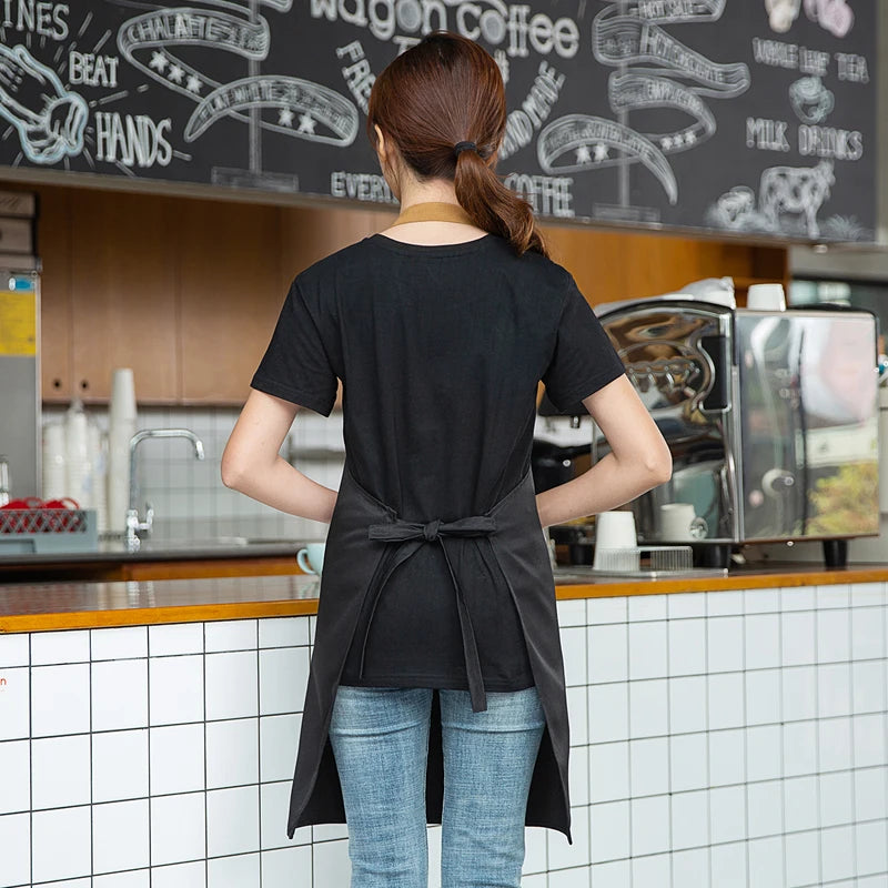 Customized Logo Design Apron Logo Signature Men's Women's Kitchen Aprons Home Chef Baking Clothes Waterproof with Pockets -…