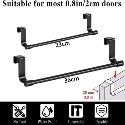 1/2pcs Wall-Mounted Kitchen Cabinet Towel Rack - Space-Saving Dishcloth Holder for Home and Bathroom No Drilling Require - i…