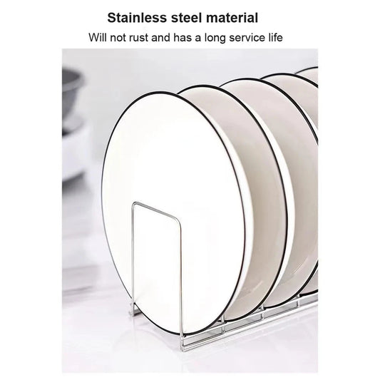 Stainless Steel Dish Draining Rack Multipurpose Silver Plates Storage Rack Space Saving Bowls Plates Drainer Holder Kitchen