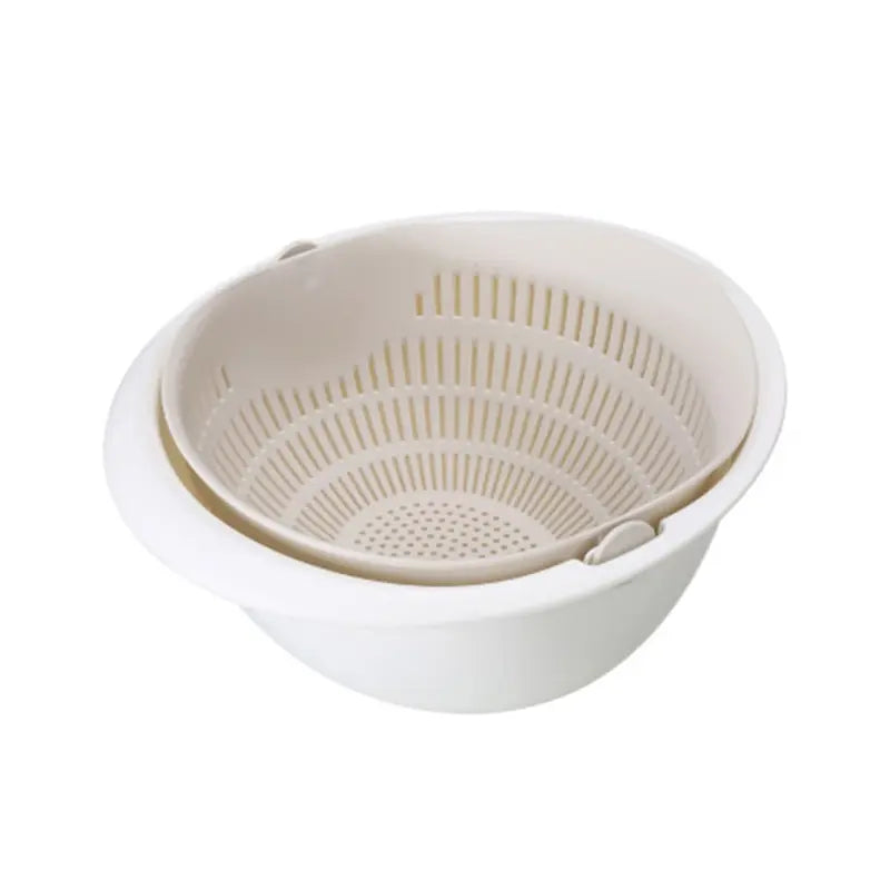 Kitchen Fruit Tray Removable Double Layer Fruit And Vegetable Basin Draining Basket Creative Household Rotating Washing Bask…