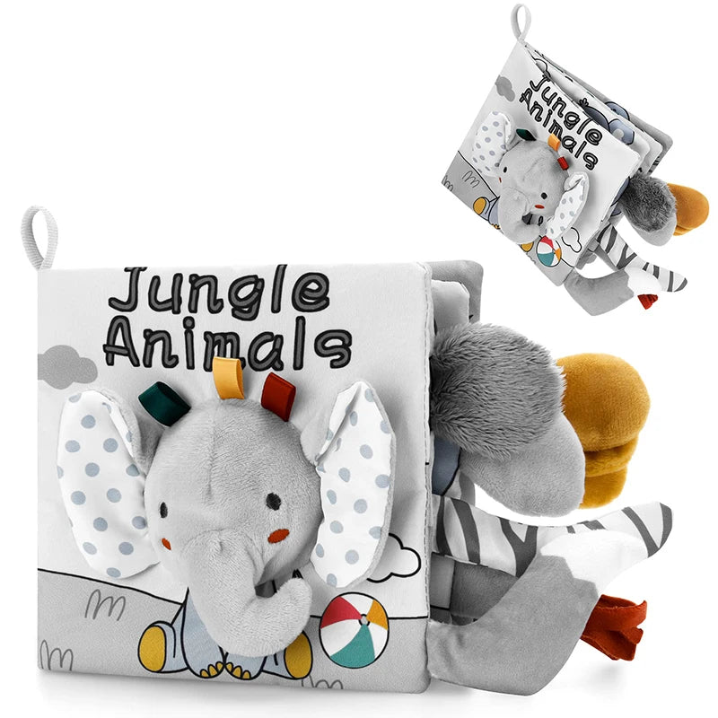 Soft Baby Books 3D Touch Feel High Contrast Cloth Book Sensory Early Learning Stroller Toys for Infant Toddler Gifts 0-12 Mo…