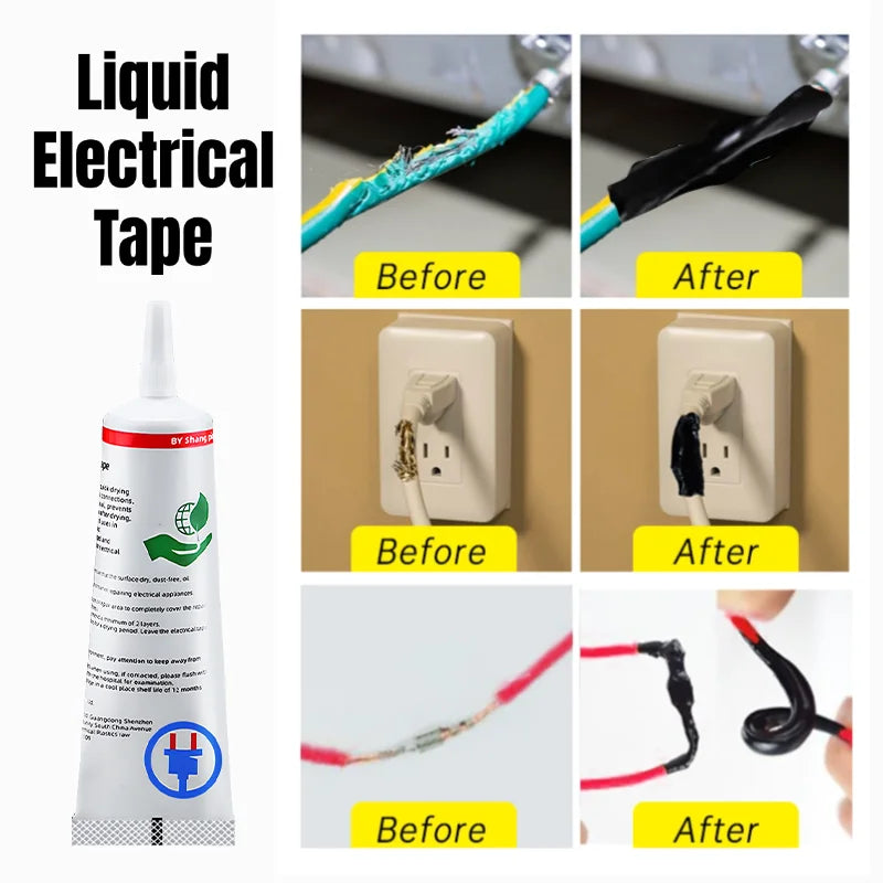 Waterproof Liquid Electrical Tape Rubber Insulating Cable Wire Coat Glue Insulation Adhesives Sealer Home Fix Line Glue - im…