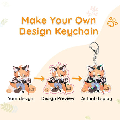 Custom Keychain Cartoon Acrylic Key Chain Photo Customized Anime Charms Hologram Clear Personalized Designer Car Keychains -…