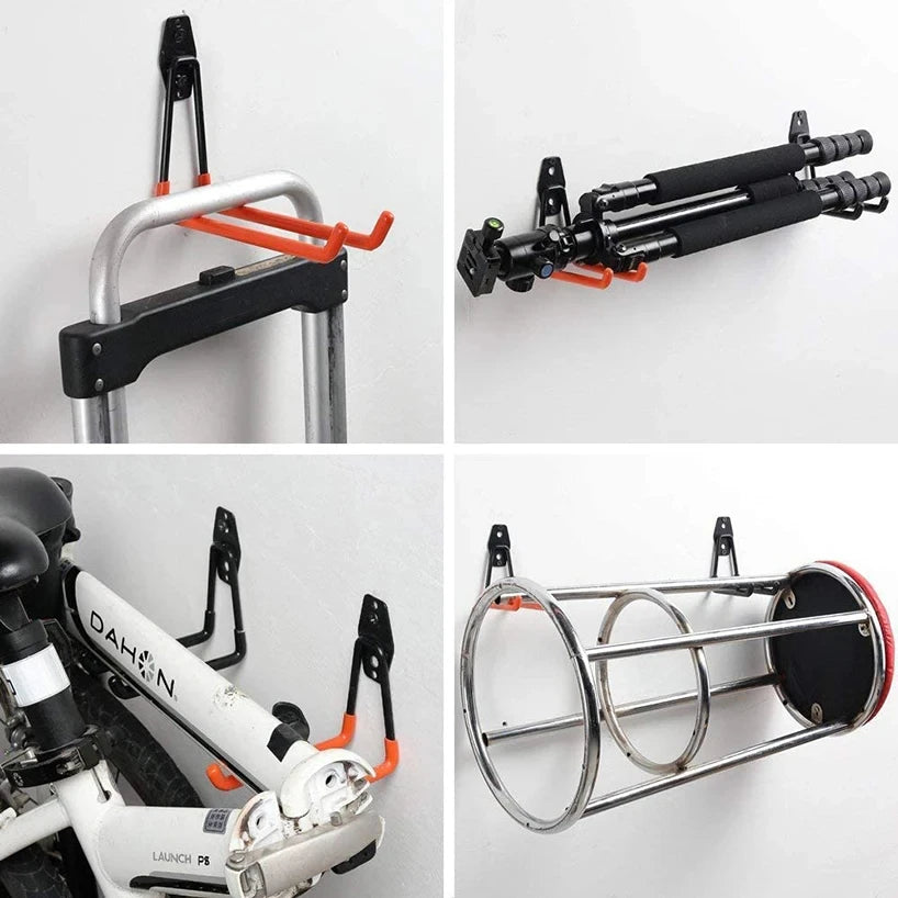 Heavy Duty Metal Hook Garage Organizer Wall Mount Bicycle Hanger Hooks Wall Mount Anti-slip Storage Hook For Ladders Garden…