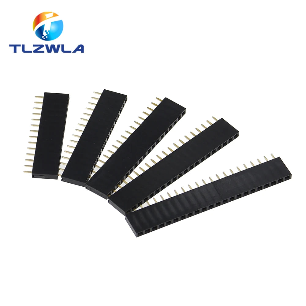 10PCS Single Row Pin Female Header Socket Pitch 2.54mm 1*2p 3p 4p 5p 6p 7p 8p 9p 10p 12p 14p 16p 18p 20p 22p 40p Pin Connect…