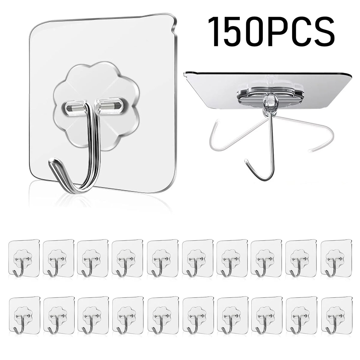 Waterproof and Oilproof Wall Hooks, Sticky Hooks for Kitchen Bathroom Shower Door Outdoor Wall Hanging Door Self-adhesive -…
