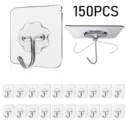 Waterproof and Oilproof Wall Hooks, Sticky Hooks for Kitchen Bathroom Shower Door Outdoor Wall Hanging Door Self-adhesive -…