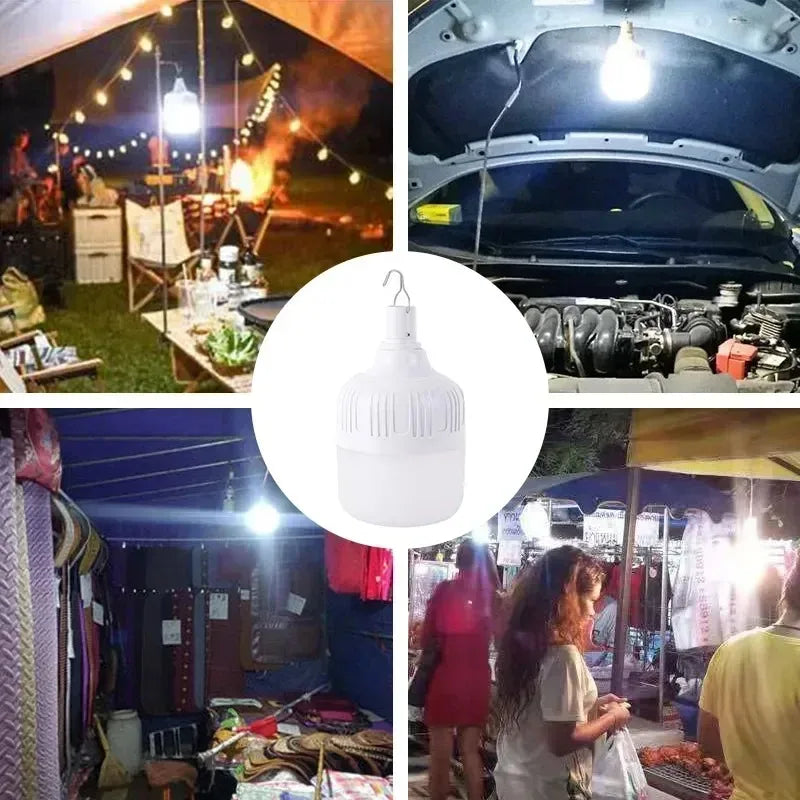 Portable Outdoor BBQ Camping Lights USB Rechargeable Lamp LED Emergency Bulb Hook High Power Tents Lantern Night Lights Bulb…