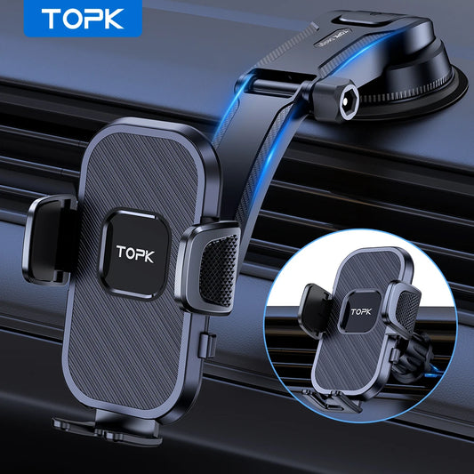 TOPK Car Phone Holder Gravity Stand for iPhone Xiaomi Samsung Car Mobile Support for Dashboard Windshield Air Vent Phone Mou…
