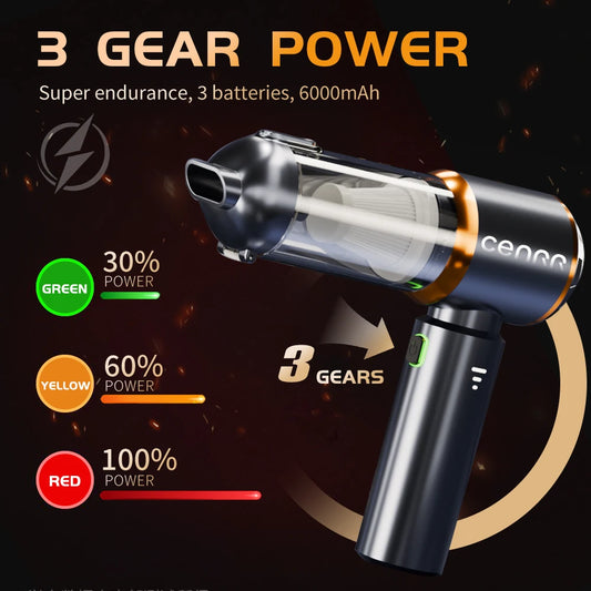 CENRR Mini Car Vacuum Cleaner Cordless Powerful Wireless Car Cleaner HandHeld Portable Vacuum Cleaner Cleaning Machine - ima…
