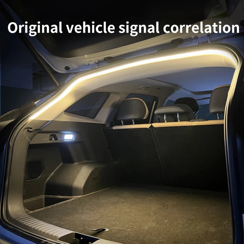 Car high brightness trunk lighting ambient light interior decoration LED wiring free automatic sensing tailgate light strip…