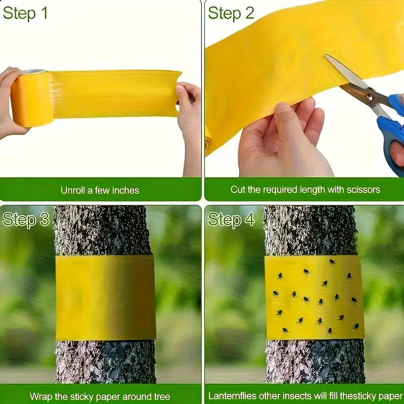 1 Roll Double-Sided Sticky Insect Barrier Tape Effective Against Outdoor Pest Control Self-Adhesive Suitable for Trees Garde…