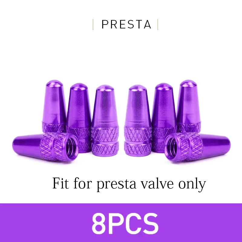 4/8pcs Aluminum Alloy Bicycle Tire FV Valve Cap MTB Road Bike Covered Protector Road MTB Tyre Dustproof Bike Presta Valve -…